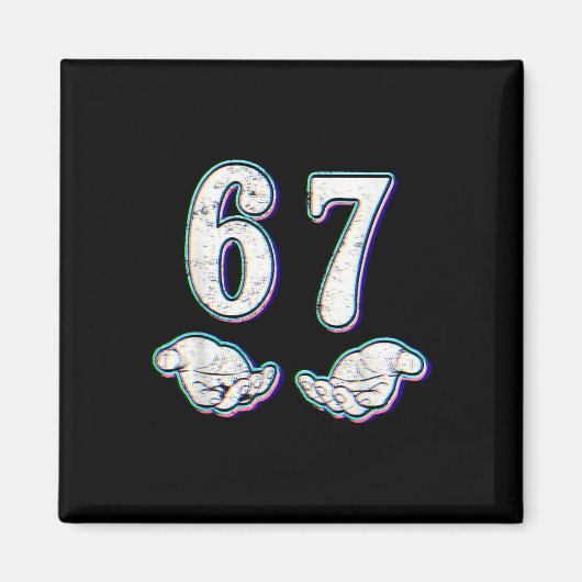 ナンバー67 6と7 ミーム ハロウィン マグネット (正面)