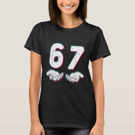 ナンバー67 6と7 ミーム ハロウィン 6-7 Tシャツ (正面)