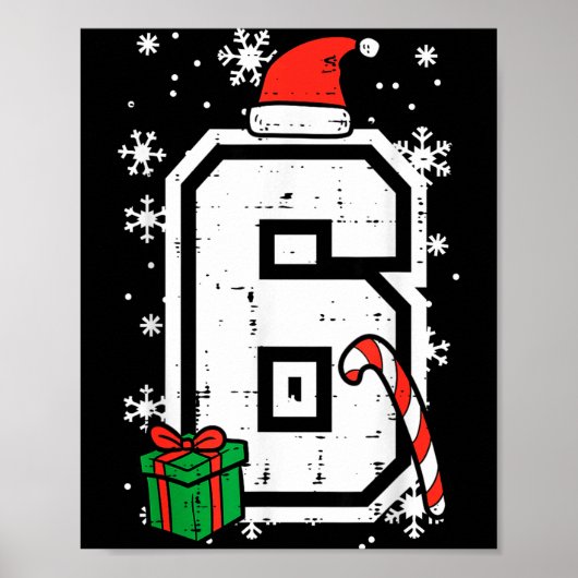 ナンバー6 クリスマス 6 7 Xmas おそろい 67 Meme メンズ ポスター (正面)