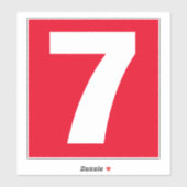 ナンバー7ステッ赤と白カー シール (シート)