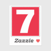 ナンバー7ステッ赤と白カー シール (シート)