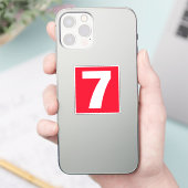 ナンバー7ステッ赤と白カー シール (スマートフォン)