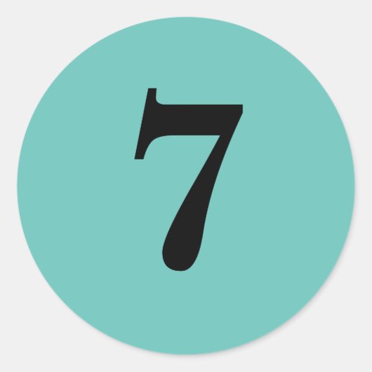 ナンバー7計画供給シンプル7アクアブラック ラウンドシール (正面)