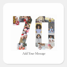 ナンバー70 フォト コラージュ スクエアシール