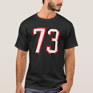 ナンバー73ホワイトレッドスポーツジャージー誕生日ラッキーn tシャツ