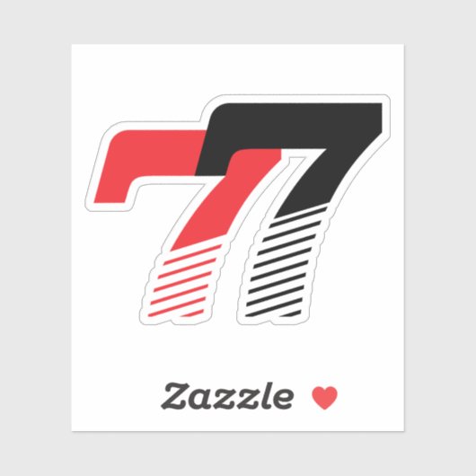 ナンバー77 赤と黒 シール (シート)