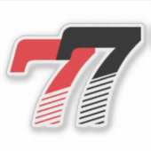 ナンバー77 赤と黒 シール (正面)