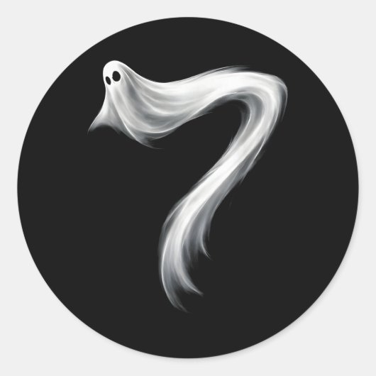 ナンバー7 ゴースト ハロウィン 幽霊 67 メンバー ラウンドシール (正面)