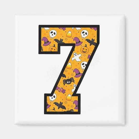 ナンバー7 楽しいミーム 6 7 ハロウィン マグネット (正面)