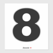 ナンバー8白黒ステッカー シール (シート)
