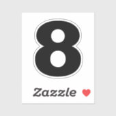ナンバー8白黒ステッカー シール (シート)