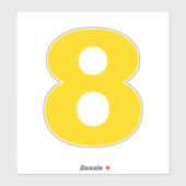 ナンバー8金ゴールドとホワイトステッカー シール (シート)