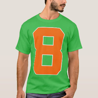 ナンバー8 スポーツ オレンジ レトロ Tシャツ