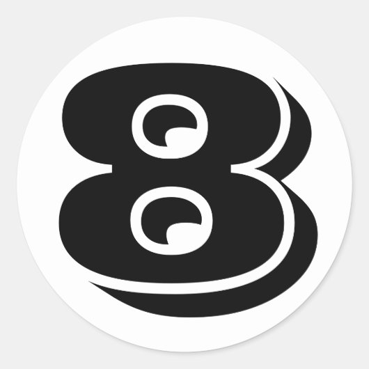 ナンバー8 Eight Vineta Numbers by Janz ラウンドシール (正面)