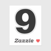 ナンバー9白黒ステッカー シール (シート)