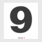 ナンバー9白黒ステッカー シール (シート)