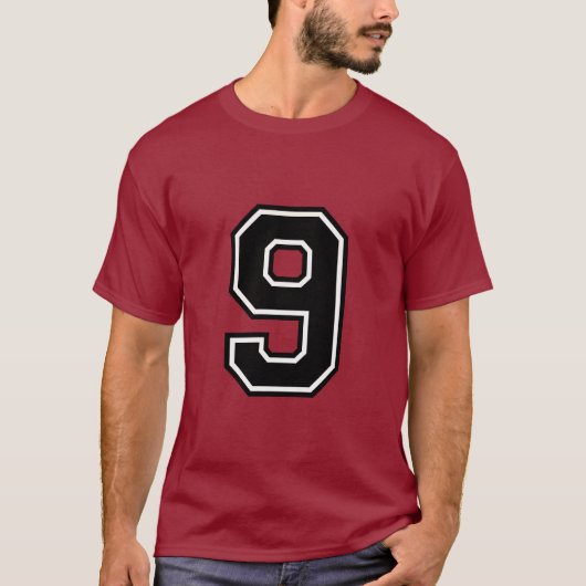 ナンバー9 カスタム スポーツジャージ | 大学風バースデー Tシャツ (正面)