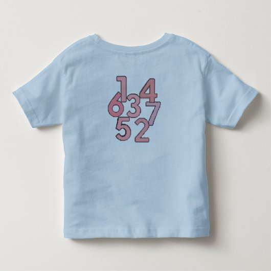 ナンバー デザイン Tシャツ - シンプルな数字のデザイン (裏面)