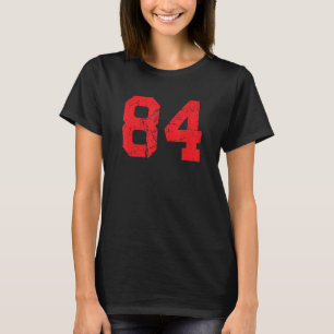 ナンバー#84スポーツジャージーレッド動揺してヴィンテージルー Tシャツ