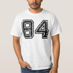 ナンバー#84スポーツジャージーレトロヴィンテージラッキーナンバー Tシャツ