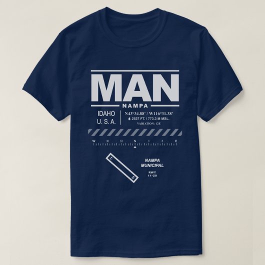 ナンパ市営空港 MAN Tシャツ (デザイン正面)
