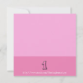 ナン間抜けバー1ピンクの1歳の誕生日招待状 招待状 (裏面)