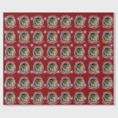 ナヴィダデス・デ・フォートグラフィア・デ・プラタ・レドンダ・イ・ロホ・デ ラッピングペーパー (フラット)