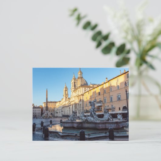 ナヴォナ広場の海王星の泉 – ローマ ポストカード (スタンド正面)