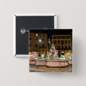 ナヴォナ広場の海王星の泉 – ローマ 缶バッジ (正面&裏面)