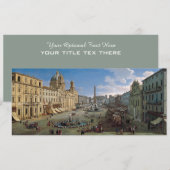 ナヴォーナ広場、ローマのアートカスタム招待 招待状 (正面/裏面)