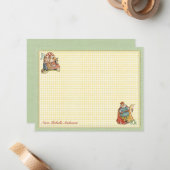 ナーサリー・ライムの絵柄がプリントされた、かわいいフラットなグリーティングカード ノートカード (正面/裏面インサイチュ)