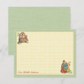 ナーサリー・ライムの絵柄がプリントされた、かわいいフラットなグリーティングカード ノートカード (正面/裏面)