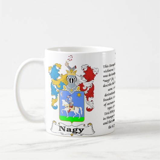ナージ家族のハンガリーの紋章付き外衣マグ コーヒーマグカップ (左)