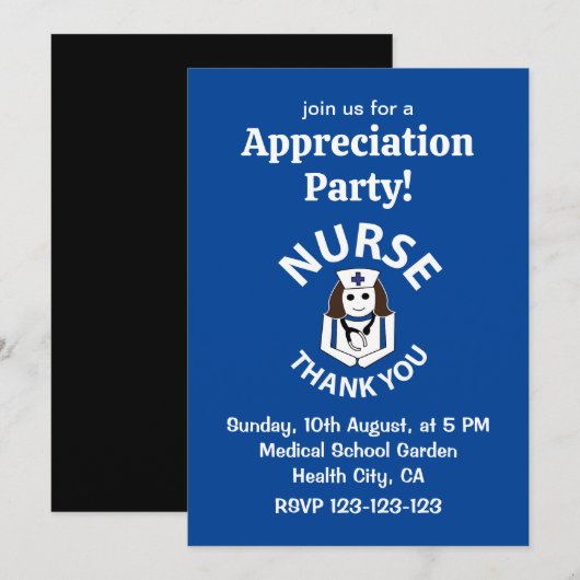 ナースありがとうナース感謝 招待状 (正面/裏面)