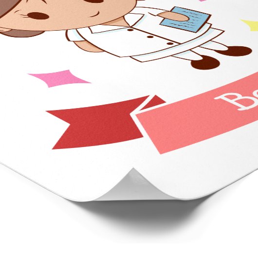 ナースありがとうパーソナライズされた ポスター (角)