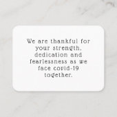 ナースありがとうCovid無作為の行為の親切カード 名刺 (裏面)