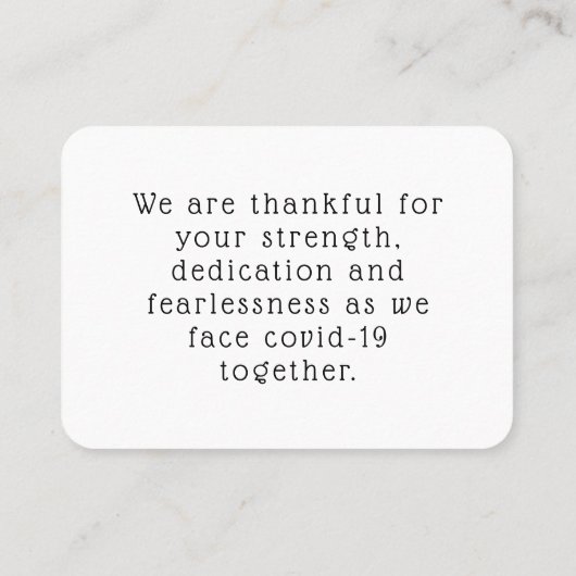 ナースありがとうCovid無作為の行為の親切カード 名刺 (裏面)