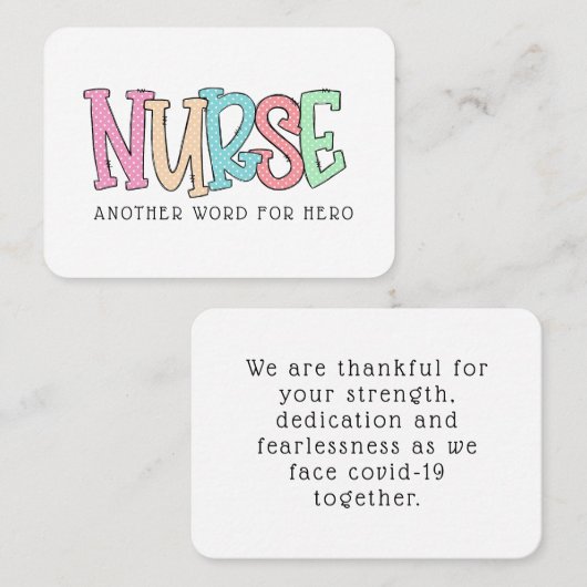 ナースありがとうCovid無作為の行為の親切カード 名刺 (正面/裏面)