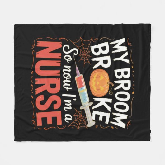 ナースおかしなハロウィーン看護エッセンシャルシャツ フリースブランケット (正面(横))