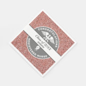 ナースおめでとうございますピンクグリッター大学院名 スタンダードランチョンナプキン (角)