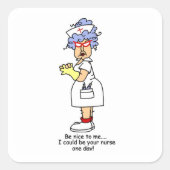 ナースおもしろいがTシャツとギフトに優しい スクエアシール (正面)