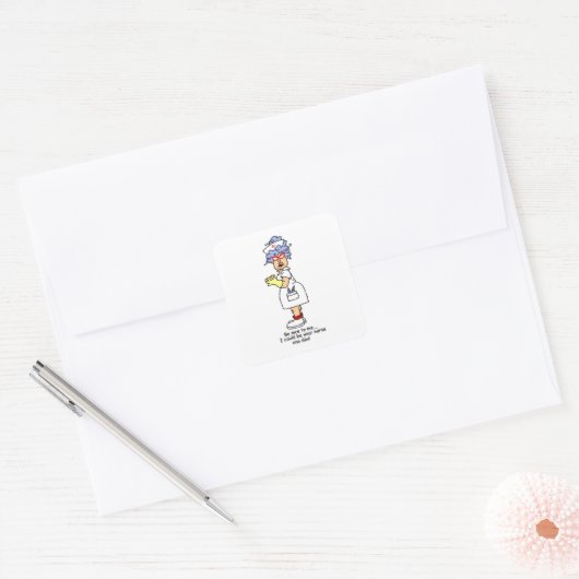 ナースおもしろいがTシャツとギフトに優しい スクエアシール (封筒)