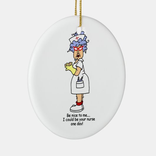 ナースおもしろいがTシャツとギフトに優しい セラミックオーナメント (右)