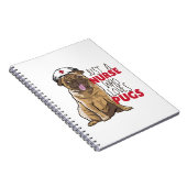 ナースおもしろいは愛するPugs RN犬ママのギフト – かわいいPug ノートブック (右側)