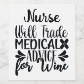 ナースおもしろいは～の医療アドバイスを交換する ワインラベル (シングルラベル)