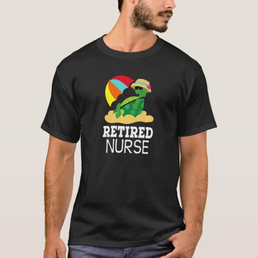 ナースおもしろいカメ退職 Tシャツ (正面)