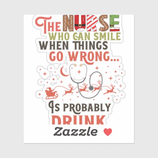 ナースおもしろいクリスマスプーン引用文笑わされる シール (シート)