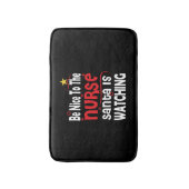 ナースおもしろいクリスマス、ナースサンタに優しい バスマット (正面縦)