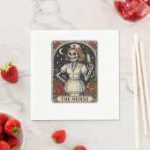 ナースおもしろいスケルトンタロットカードハロウィーン看護 スタンダードランチョンナプキン (インサイチュ)