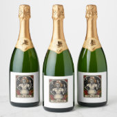 ナースおもしろいスケルトンタロットカードハロウィーン看護 スパークリングワインラベル (ボトル)